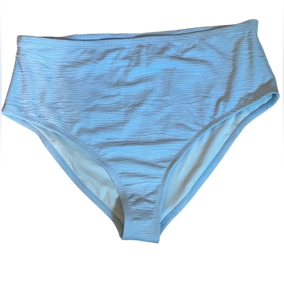 Mini Textured Print Blue Classic High Waist Plus Size Two Piece Swimwear 2X NWT - Picture 4 of 8